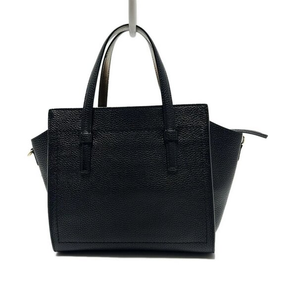 Salvatore Ferragamo Amy - Black Bronze Leather Handbag 425-072325 - Picture 2 of 9